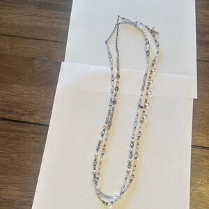 Silpada pearl & crystal multi-stand - layering sterling silver beaded necklace